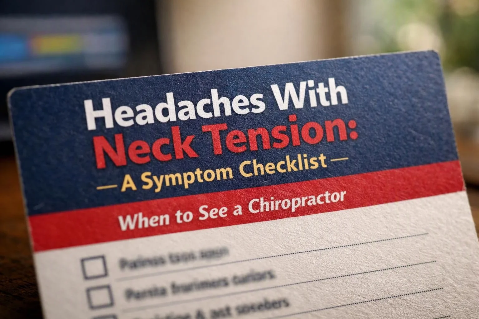 Headaches With Neck Tension: A Symptom Checklist
